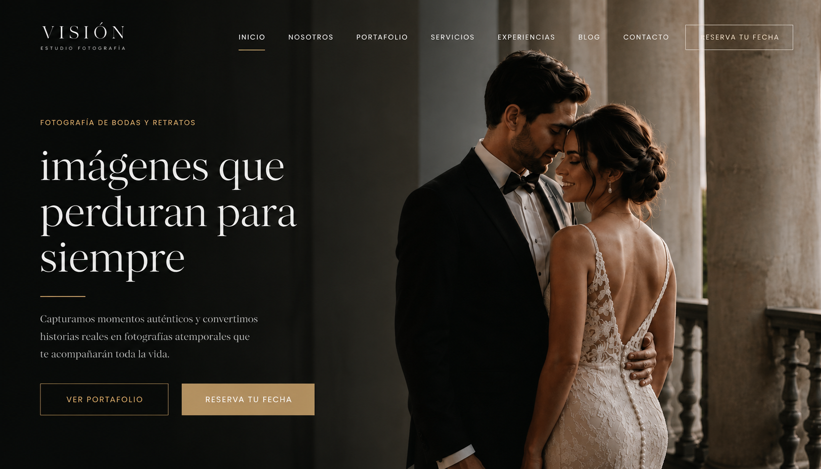 Web de estudio de fotografía Visión