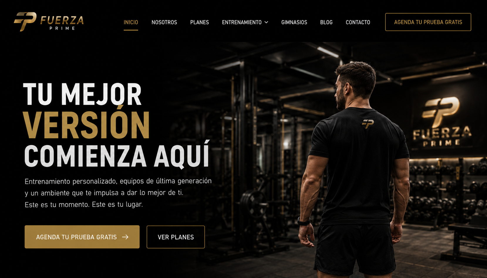 Web de gimnasio Fuerza Prime