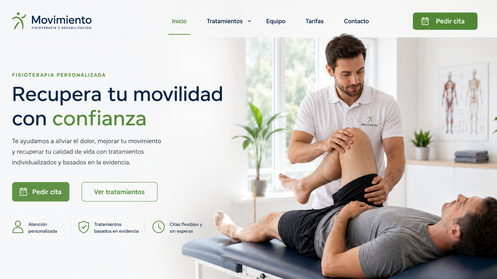 Web de clínica de fisioterapia Movimiento