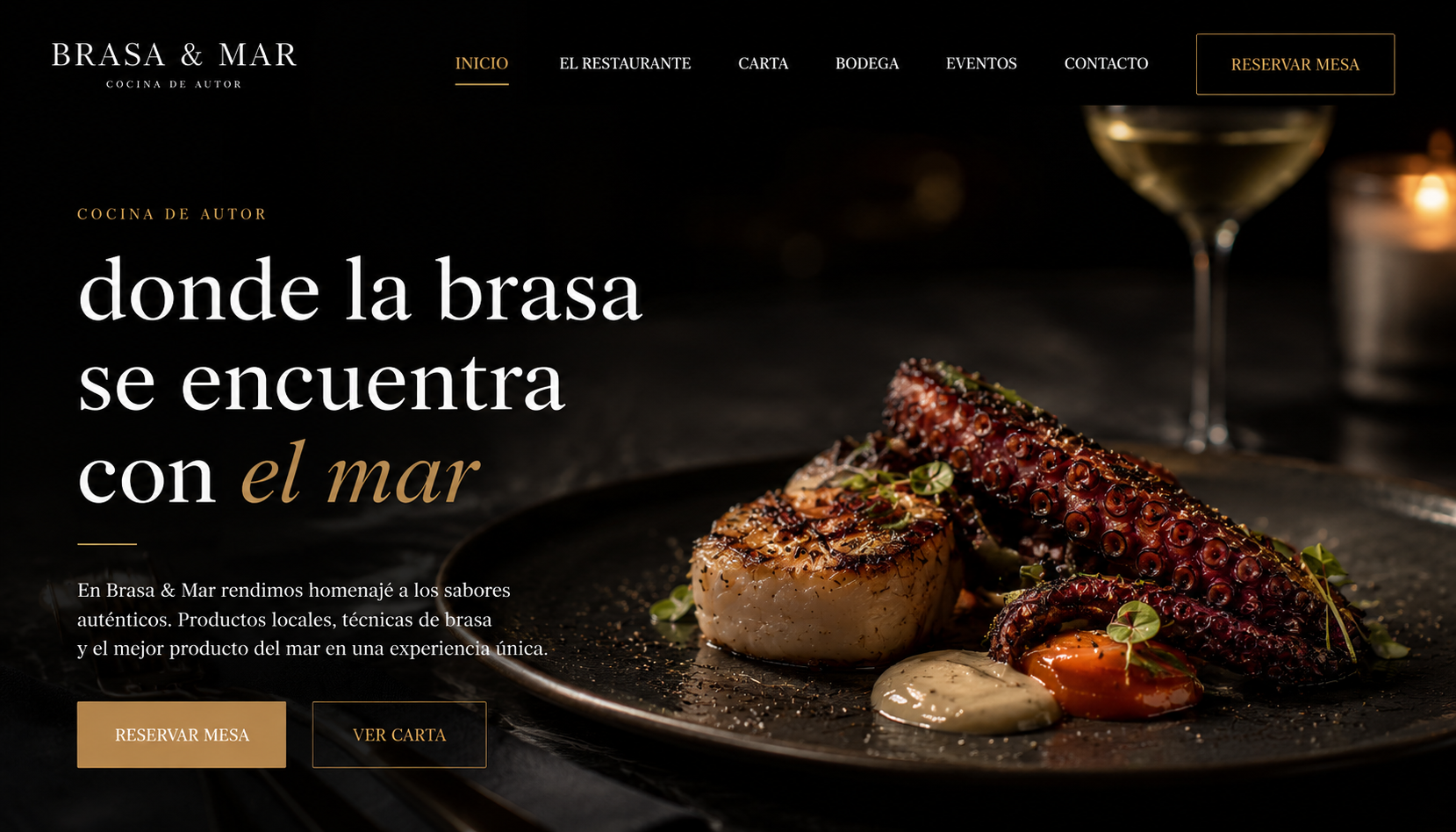 Web de restaurante Brasa & Mar