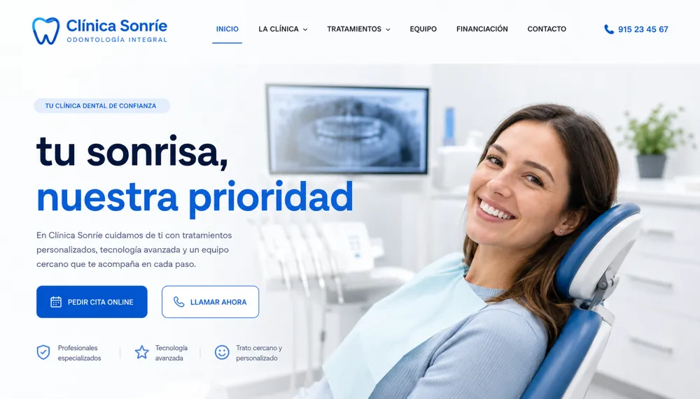 Web de clínica dental Sonríe