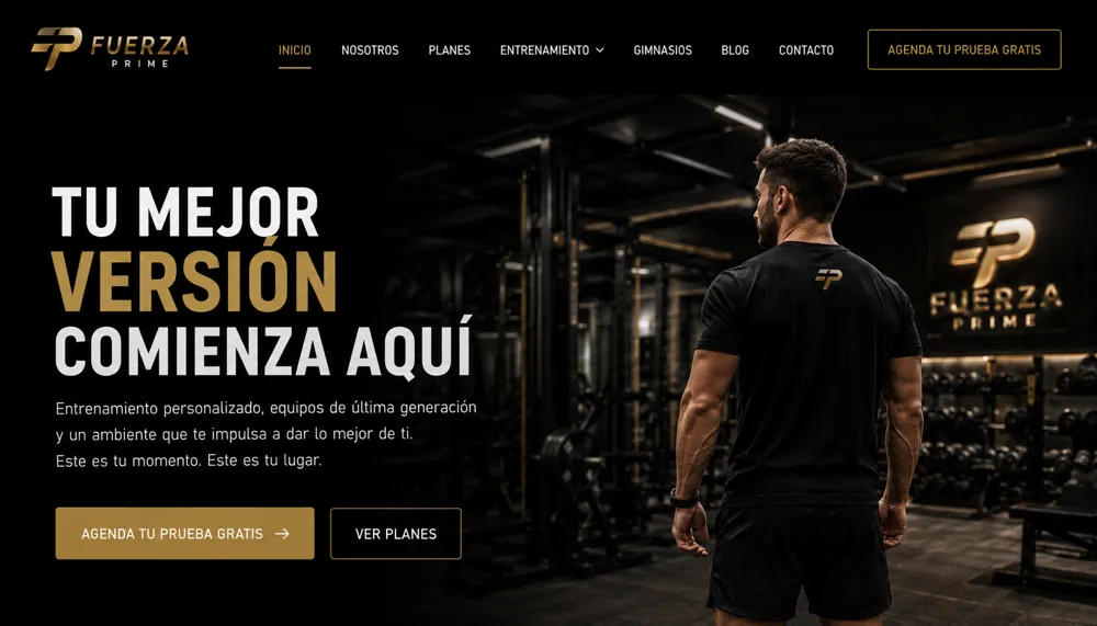 Web de gimnasio Fuerza Prime